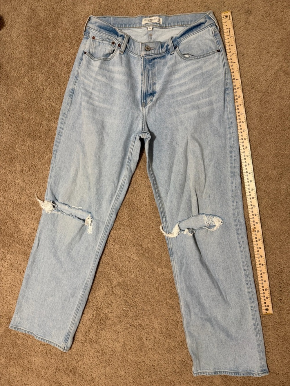 Abercrombie & Fitch Light Blue Baggy Low Rise Jeans